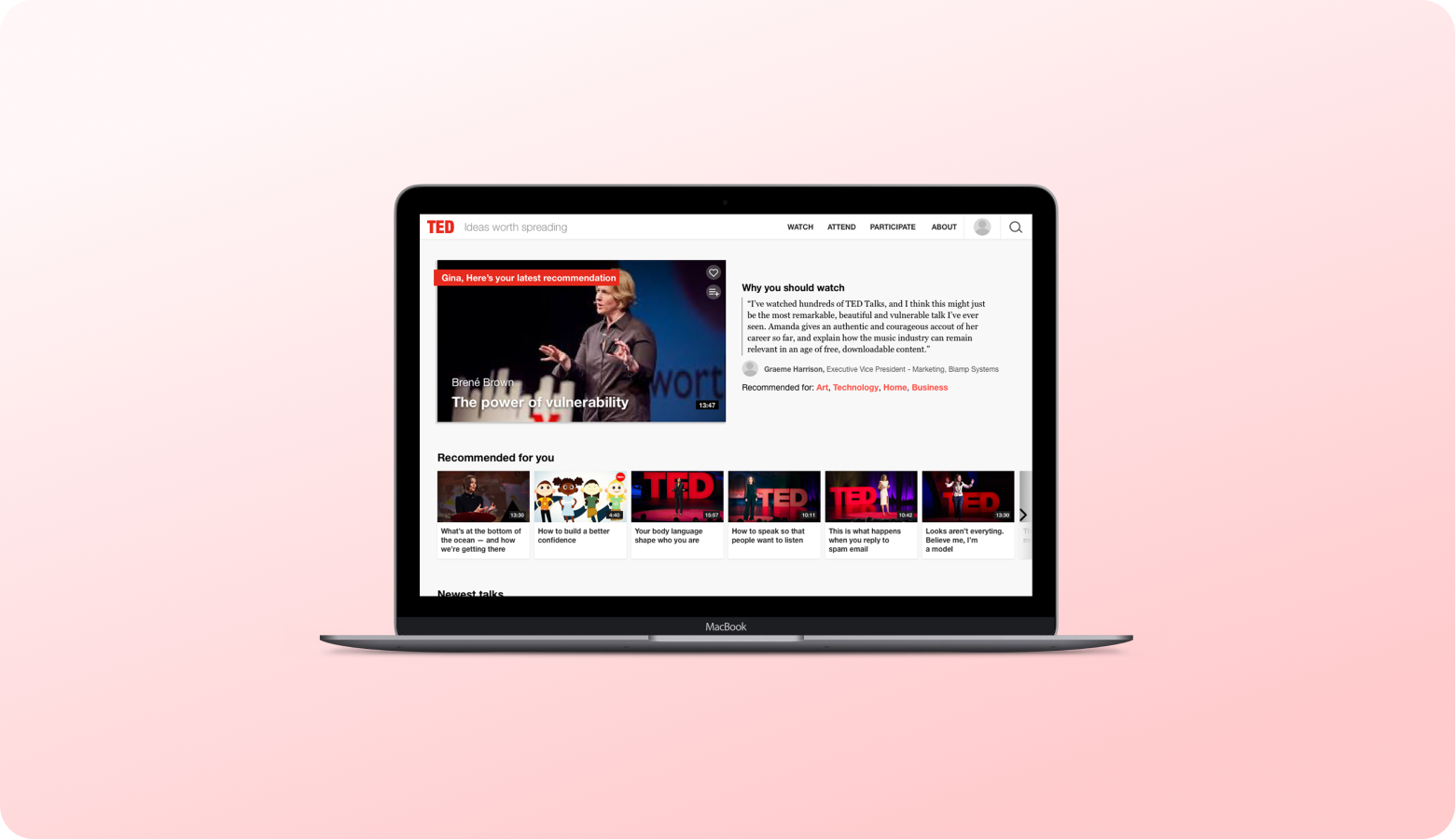 ted.com redesign project main image