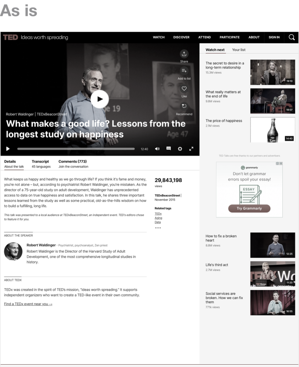 ted.com content page before